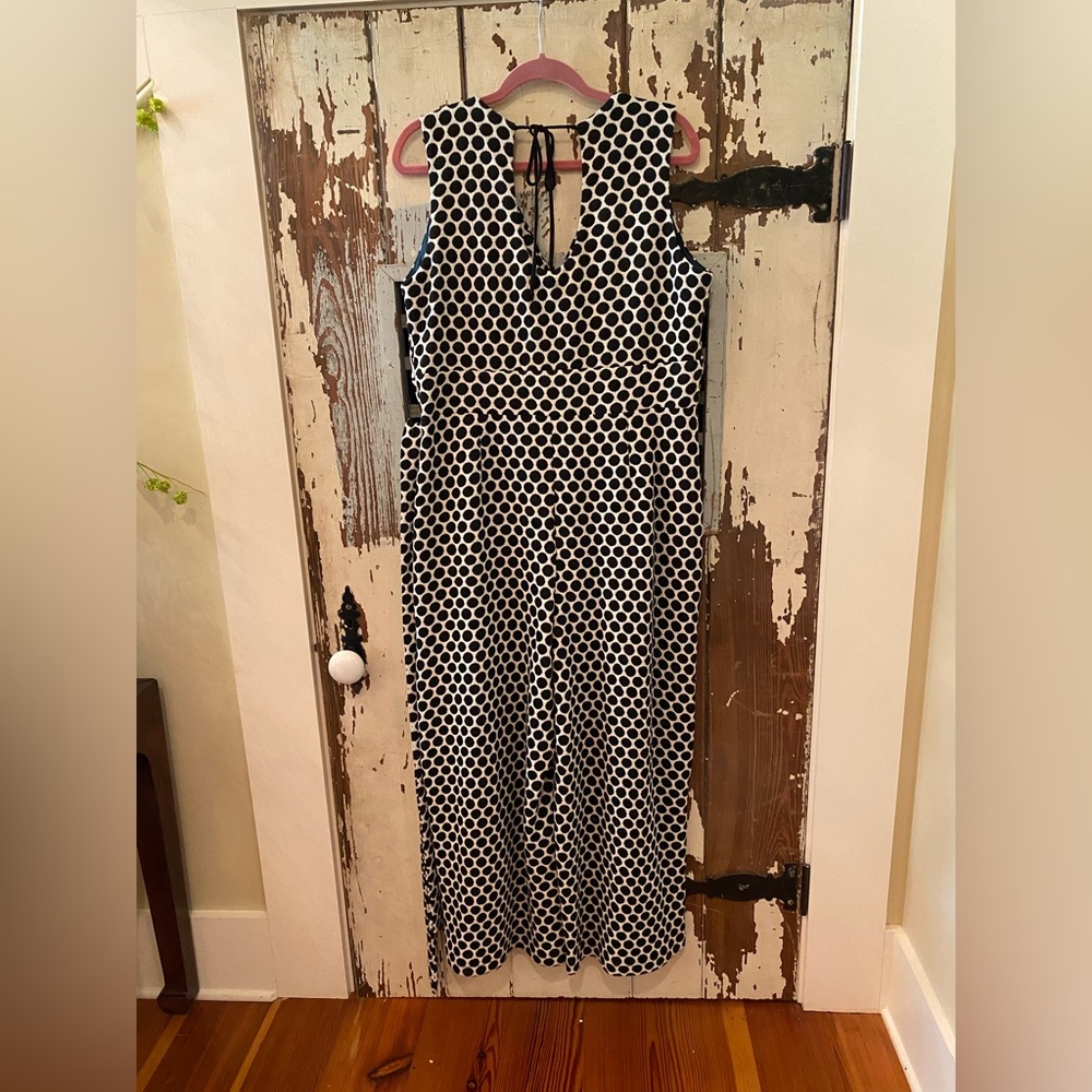Eva Franco Black and White Polka Dot Jumpsuit Anthropologie XL - Picture 5 of 13